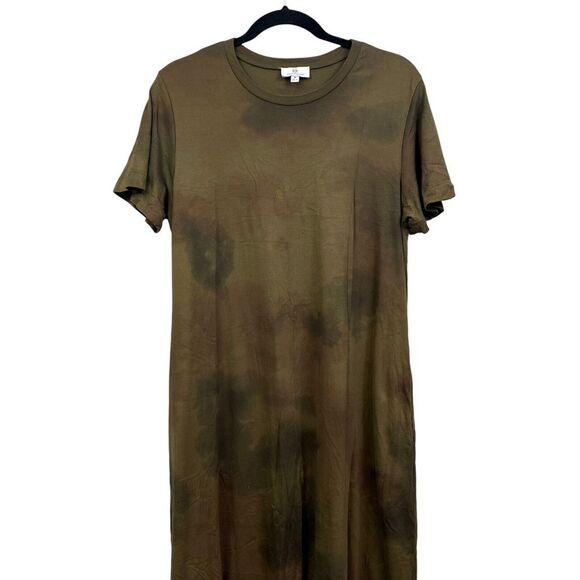 AG Adriano Goldschmied Womens Maxi Dress Tie Dye Green Stretch Pockets Sz M - Picture 2 of 5